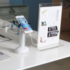 COMER anti-theft alarm security mobile phone counter display stands with charging cable