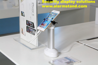 COMER stand-alone plastic display mobile phone alarm gripper stand holder with cable charger