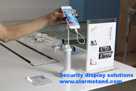 COMER stand-alone plastic display mobile phone alarm gripper stand holder with cable charger