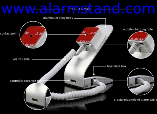 COMER Aluminum alarm device mobile phone metal display stands secure promotional system