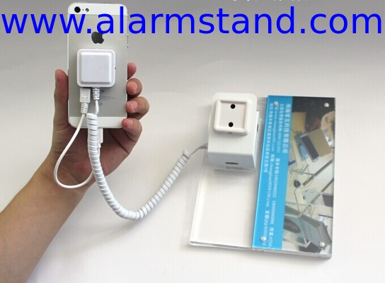 COMER anti-theft alarm devices Phone Price tag label holder with Cell phone burglar device with charging