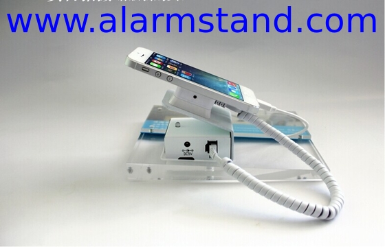 COMER acrylic base display holder for gsm Mobile phone desk stand with price tag alarm and charging function