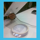 COMER Acrylic transparent tablet counter stand with anti-theft alarm and charge cable