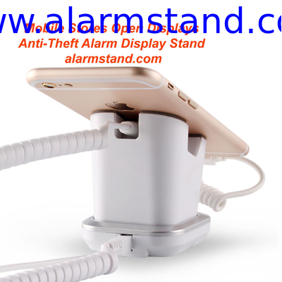 COMER mobile phone security display charging and alarm sensor stand