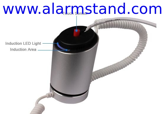 COMER alloy display stands for gsm cellphone shops with alarm sensor cable and type c cord