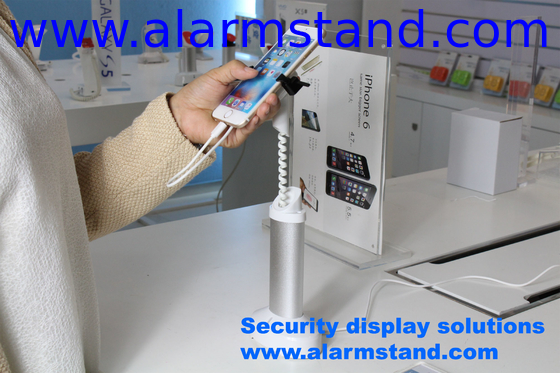 COMER anti-theft alarm destkop display security hand-phone holder stand with charging cables