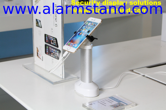 COMER security display stand for cellphone with gripper alarm and cable hidden inside