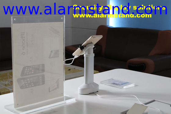 COMER security display stand for cellphone with gripper alarm and cable hidden inside