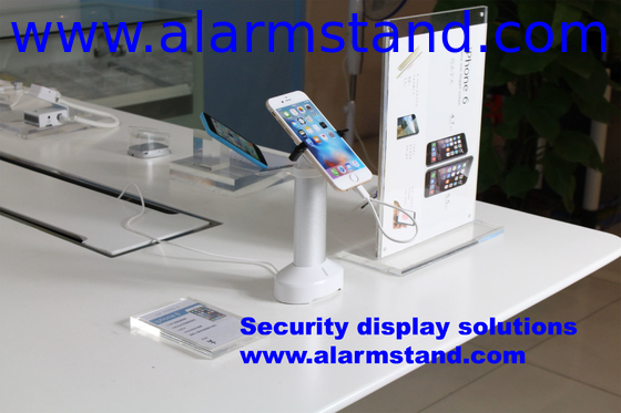 COMER anti-theft grip locking alarm security desk display stand for cellphone charging stands