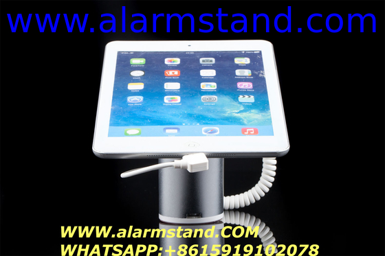 COMER Smart phone display pedestal with alarm shelf for cellphone accessories stores with charging cord