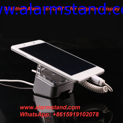 COMER acrylic ABS alarm display devices for gsm mobile phone stand with Charger