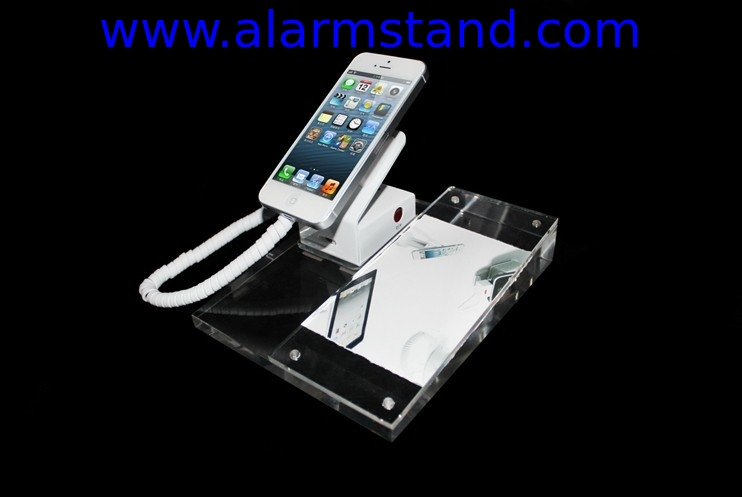 COMER rechargeable security retail acrylic alarm stand for smartphone for mobile phone accessories stores