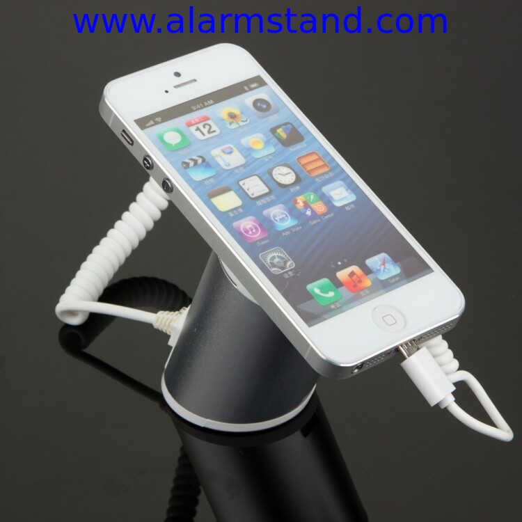 COMER anti-theft cable locking system mobile phone counter display racks with alarm for mobile phone retail store