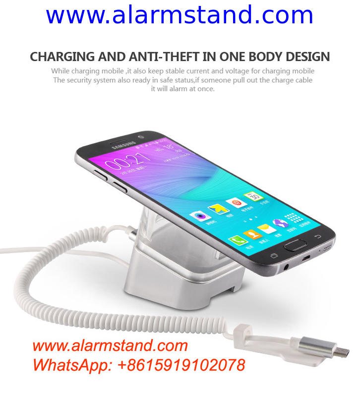 COMER anti-theft acrylic alarm locking devices security counter display stands for mobile shops