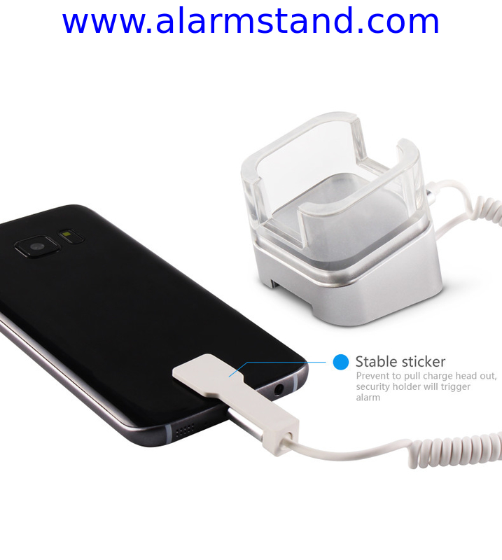 COMER for cellular phone retail acrylic display stands for cellphone with alarm and charging function for mobile holders