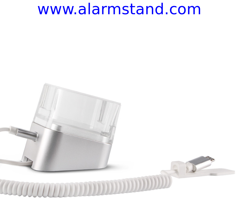 COMER anti-theft alarm devices cable locking for mobile phone stores plastic stands for cellphone retail stores