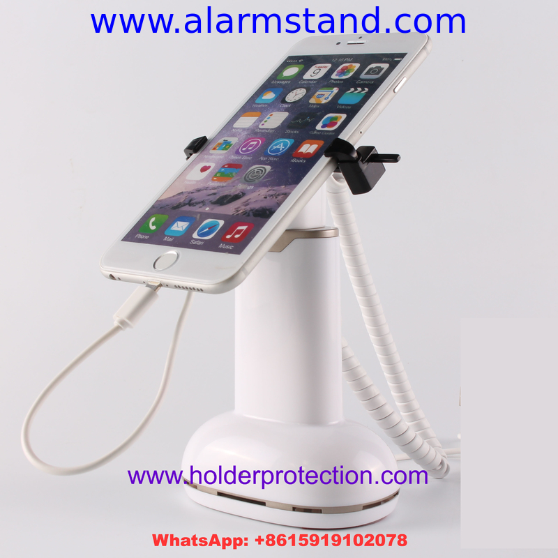 COMER anti-theft Clip stand mounts for cell phone secure display holders with alarm and charging