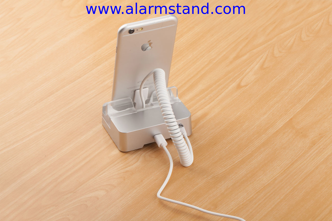COMER Clear Acrylic Base Alarm Display Stand Holder for Cellular Phone with charging