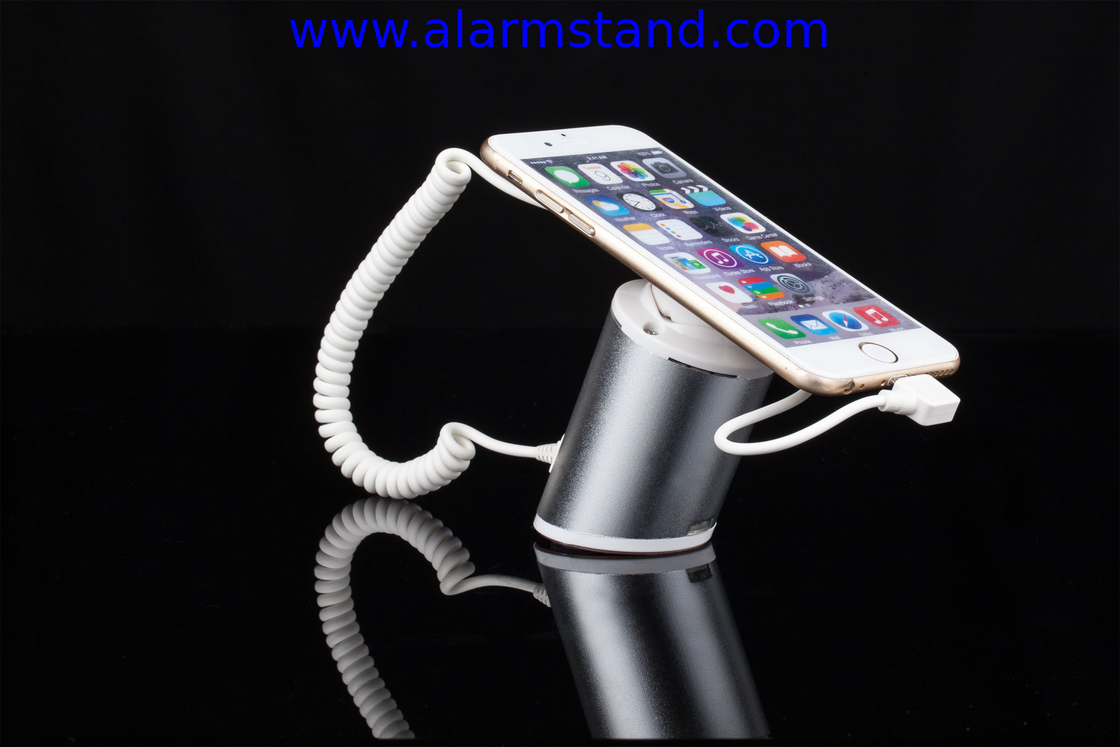 COMER Gripper stand brackets for cell phone secure counter display stand with alarm and charging function
