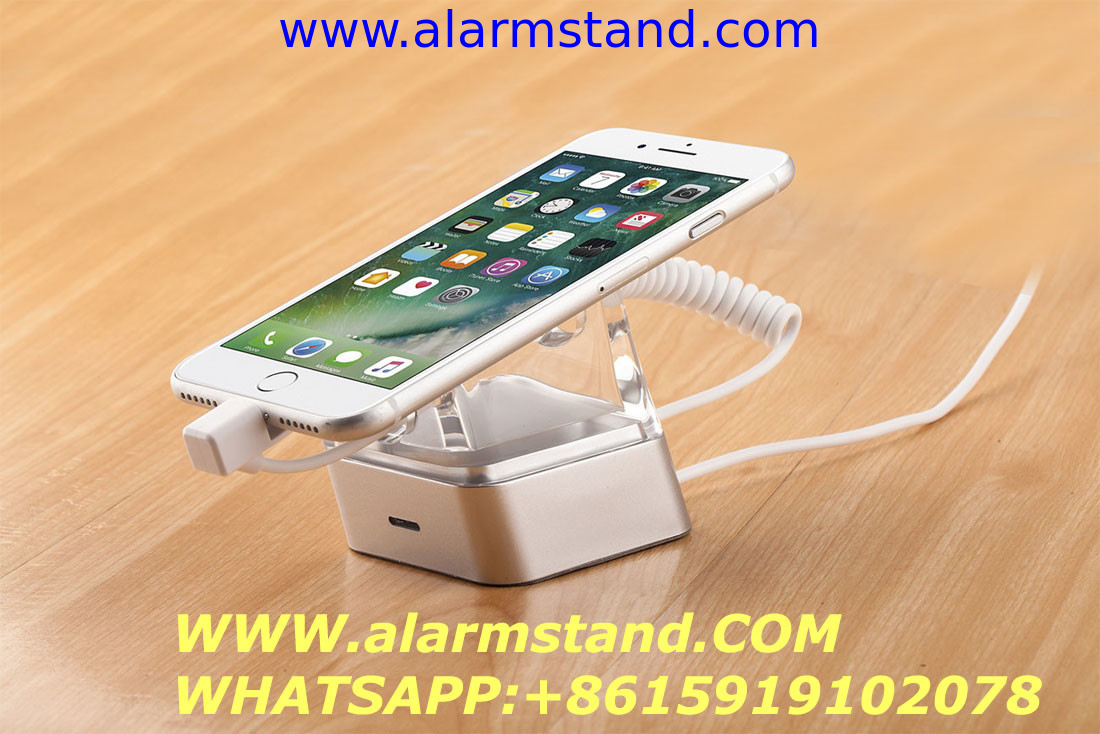 COMER anti-theft clip mounting lock device Gripper mobile phone display cradles stands with charging cord