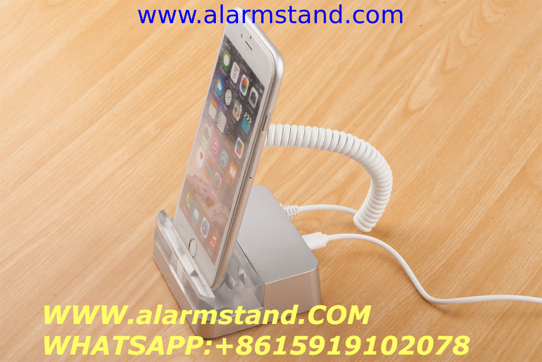 COMER anti-theft display acrylic base holder Price tag stand for phone with Security device for phone