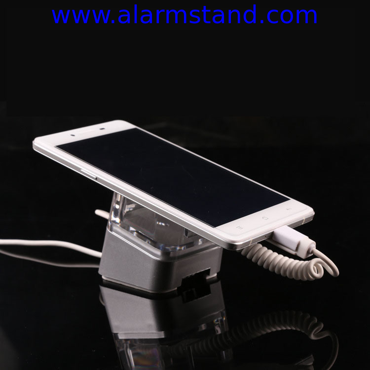 COMER anti-theft cable locking  for mobile phone stands desk display with alarm sensor cable and charging cord